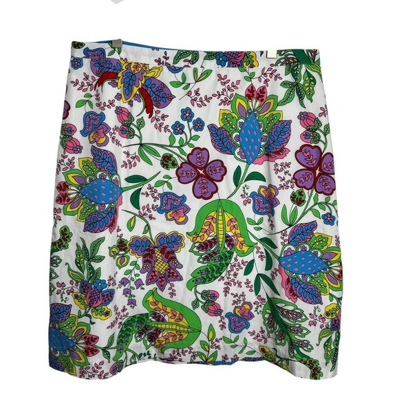 Hanna Andersson Women’s white Floral A-Line Skirt NWT Size 14 - Picture 3 of 11